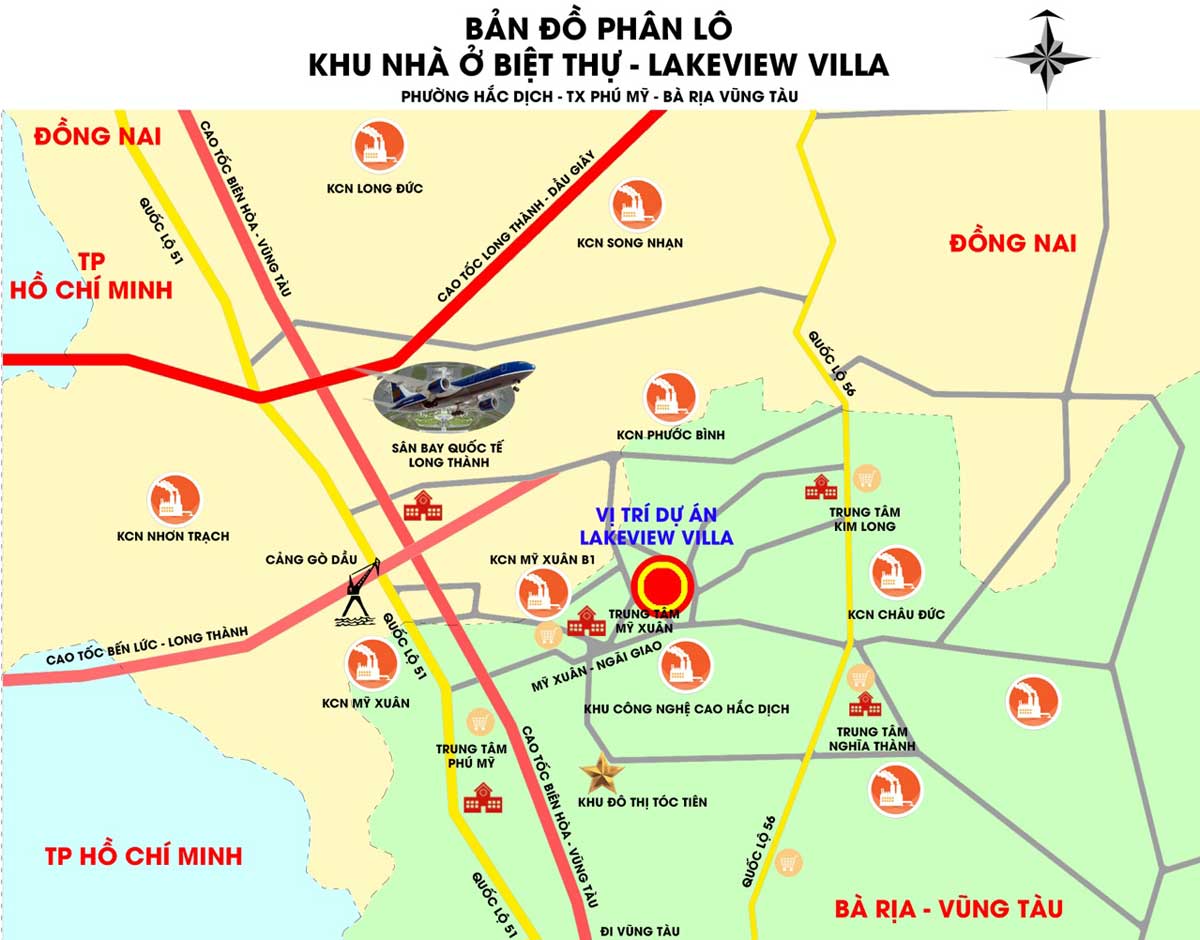 Vị trí Dự án LakeView Villa Phú Mỹ Bà Rịa Vũng Tàu