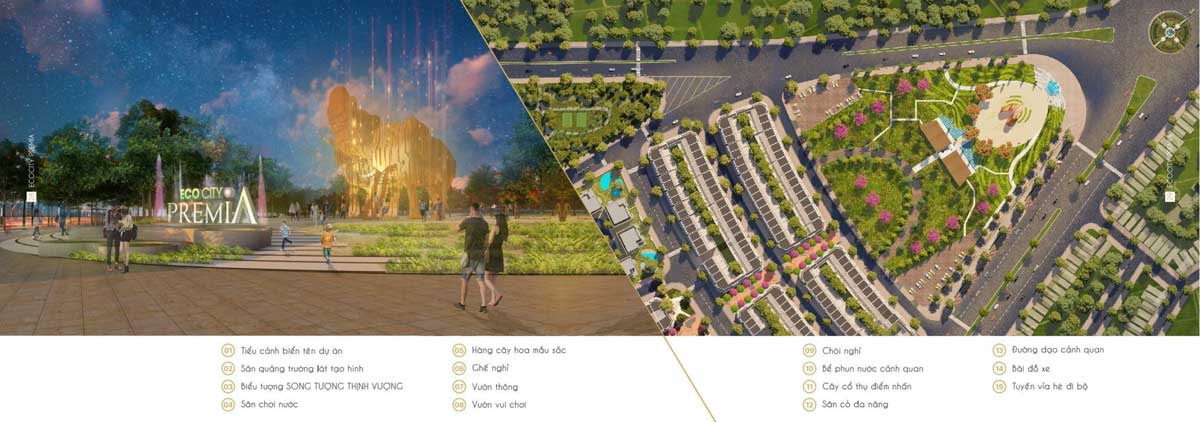 Các tiện ích tại Quảng trường Premia Square Dự án Eco City Premia