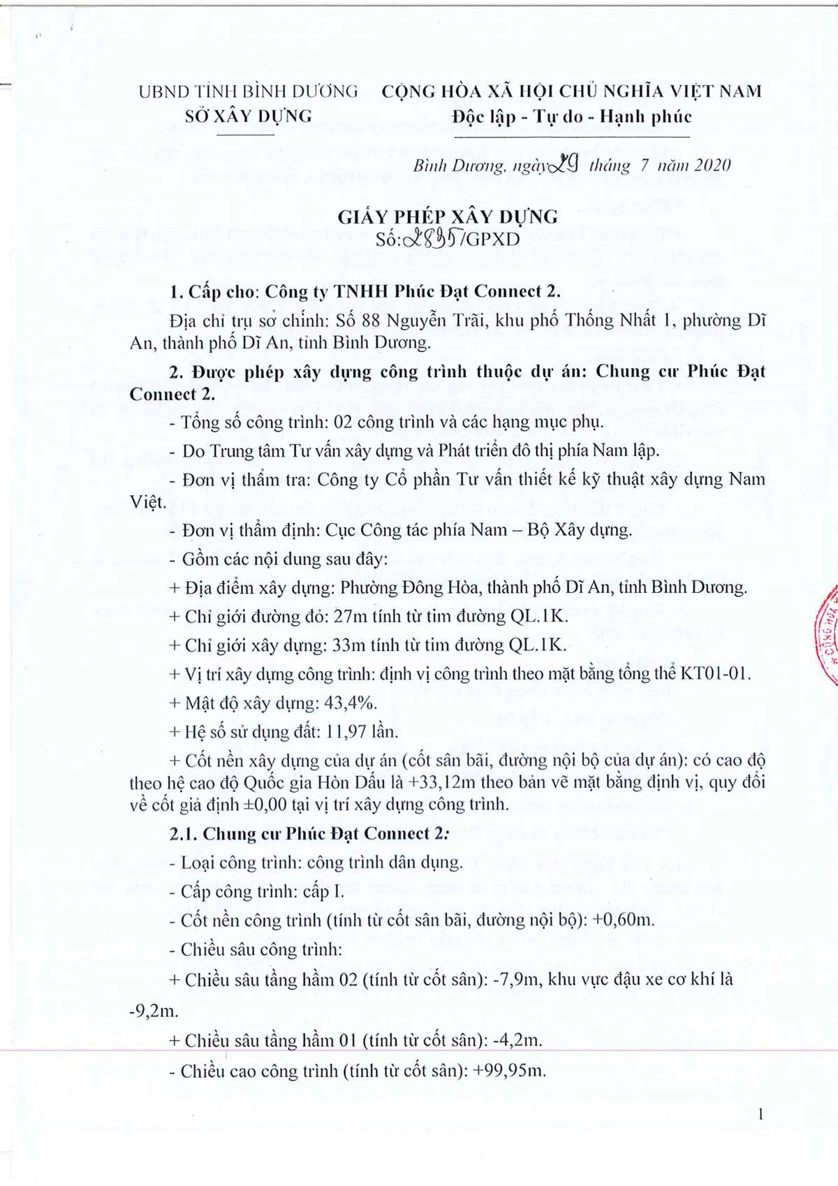 Pháp lý dự án căn hộ chung cư Phúc Đạt Tower Đông Hòa Dĩ An Bình Dương