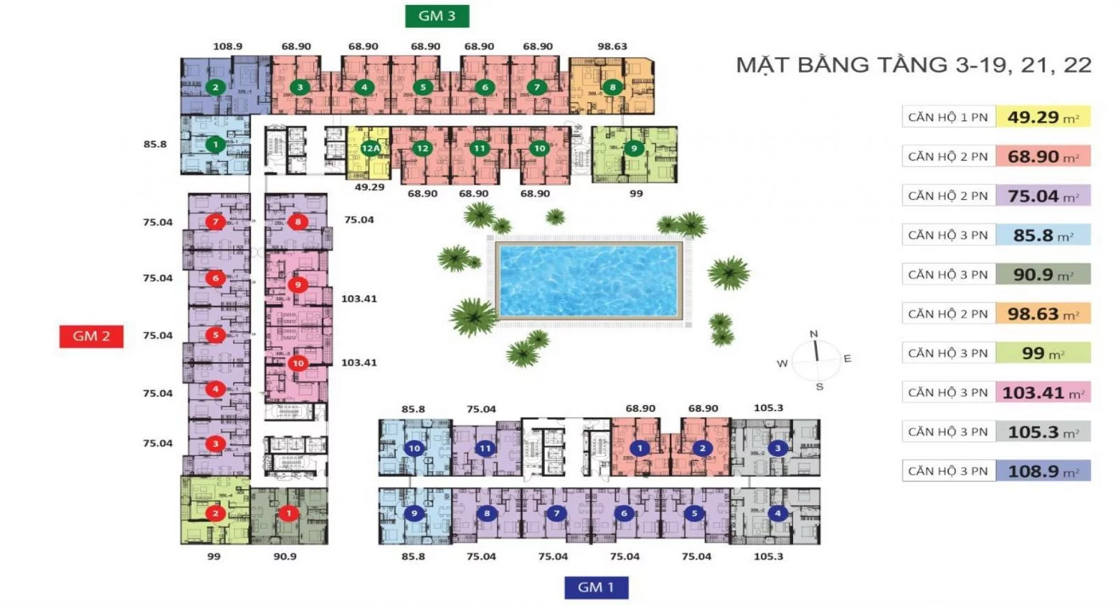 mat-bang-2-1-can-ho-golden-mansion Dự án căn hộ Golden Mansion Novaland Phổ Quang, quận Phú Nhuận