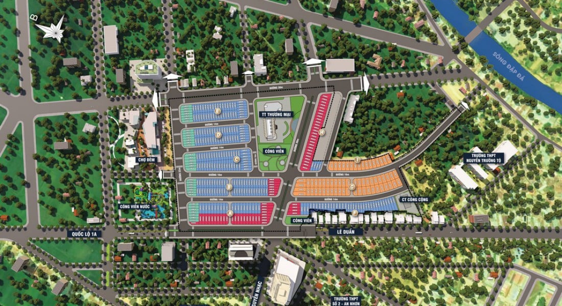 Quy Nhơn New City có vị trí tại mặt tiền của quốc lộ 1A, điểm giao thương quan trọng của Bình Định.