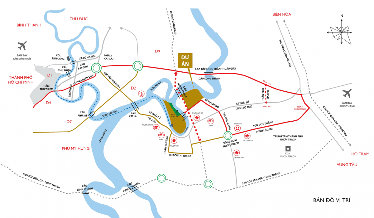 Vị trí dự án khu đô thị sinh thái King Bay Nhơn Trạch Đồng Nai