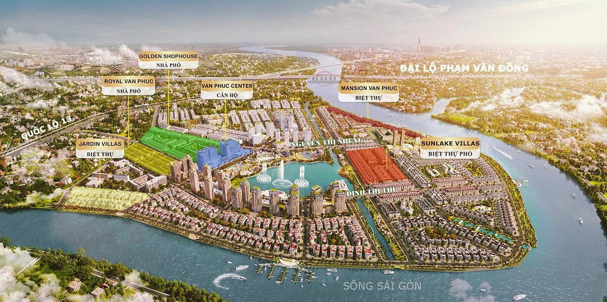 Các phân khu Vạn Phúc City