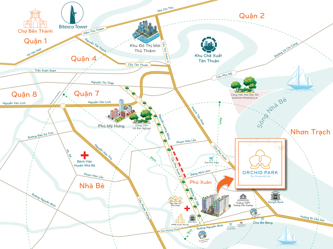 vi-tri-orchid-park Dự án căn hộ Orchid Park Nhà Bè - Mua bán chung cư Orchid Park giá tốt